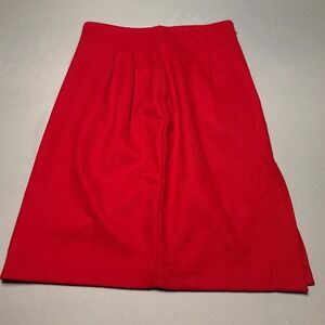 Vintage Ellen Ashley Wool Skirt Womens 10 Red Pencil Old Money Grandmacore